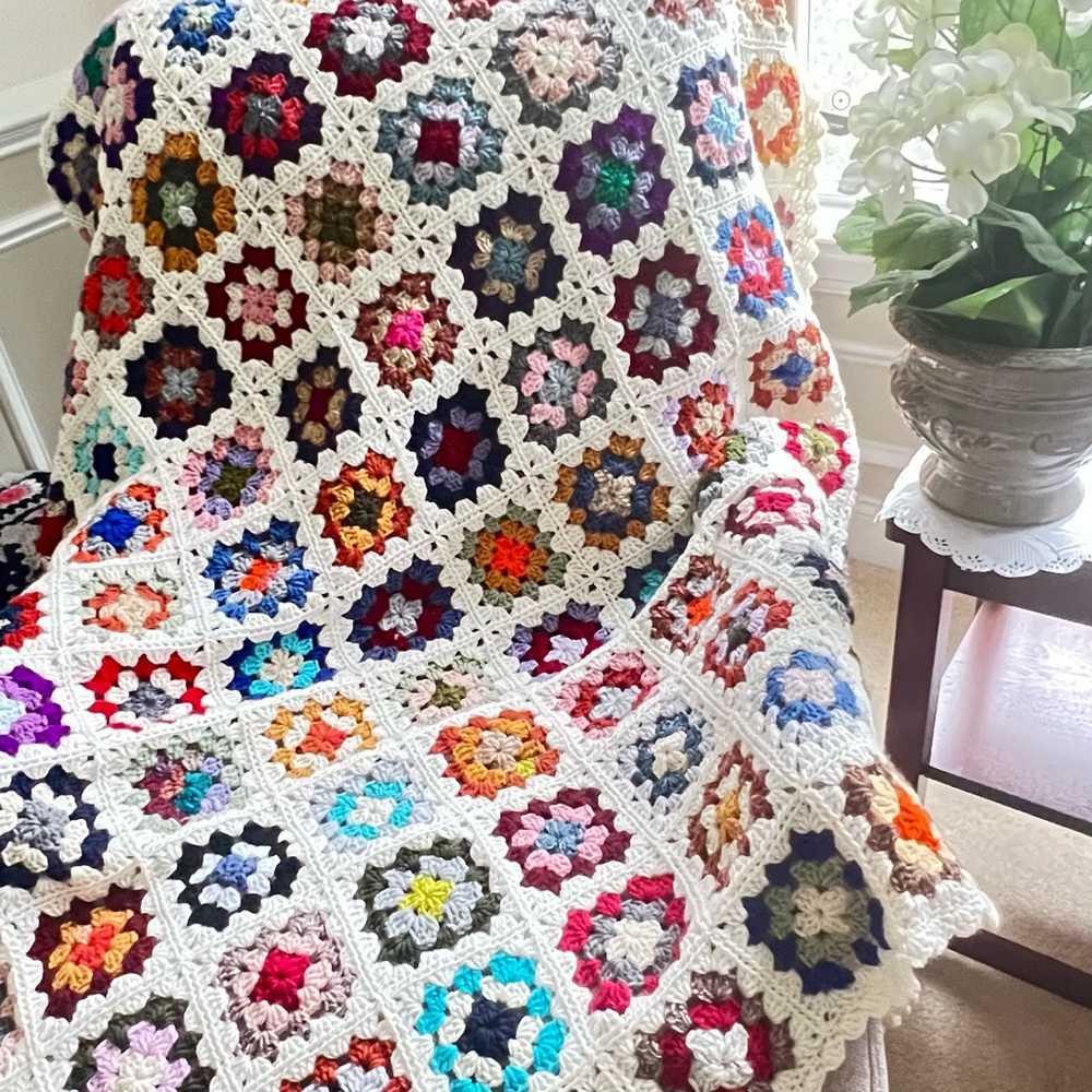 Colorful Granny Square Blanket